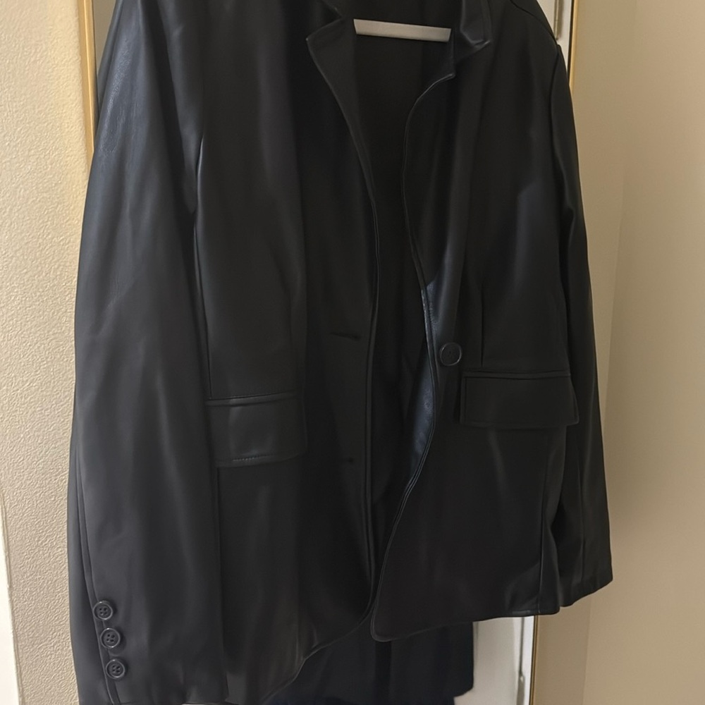 Urban outfitters leather trenchcoat